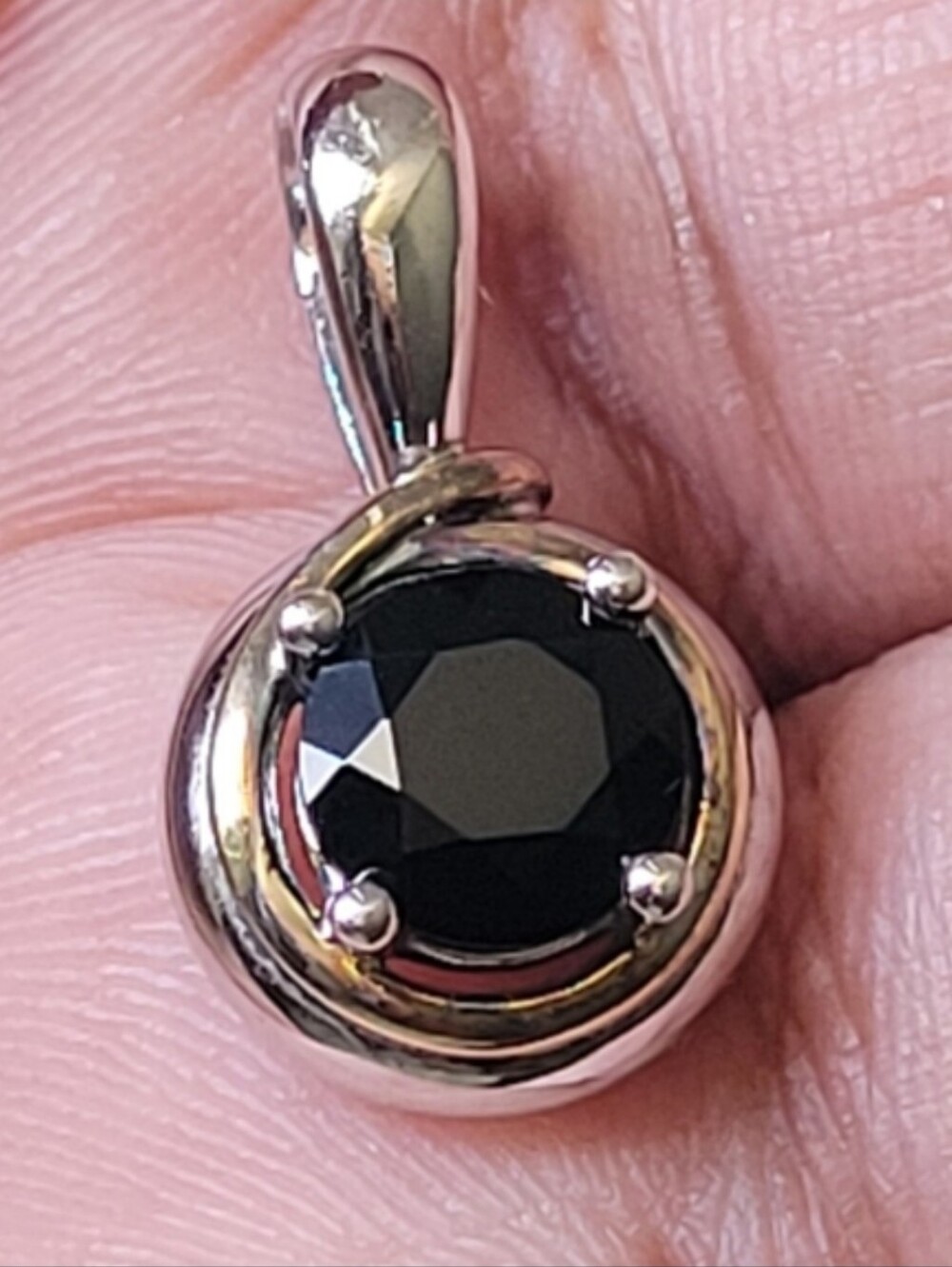Joseph Esposito 18K & Sterling Onyx Pendant